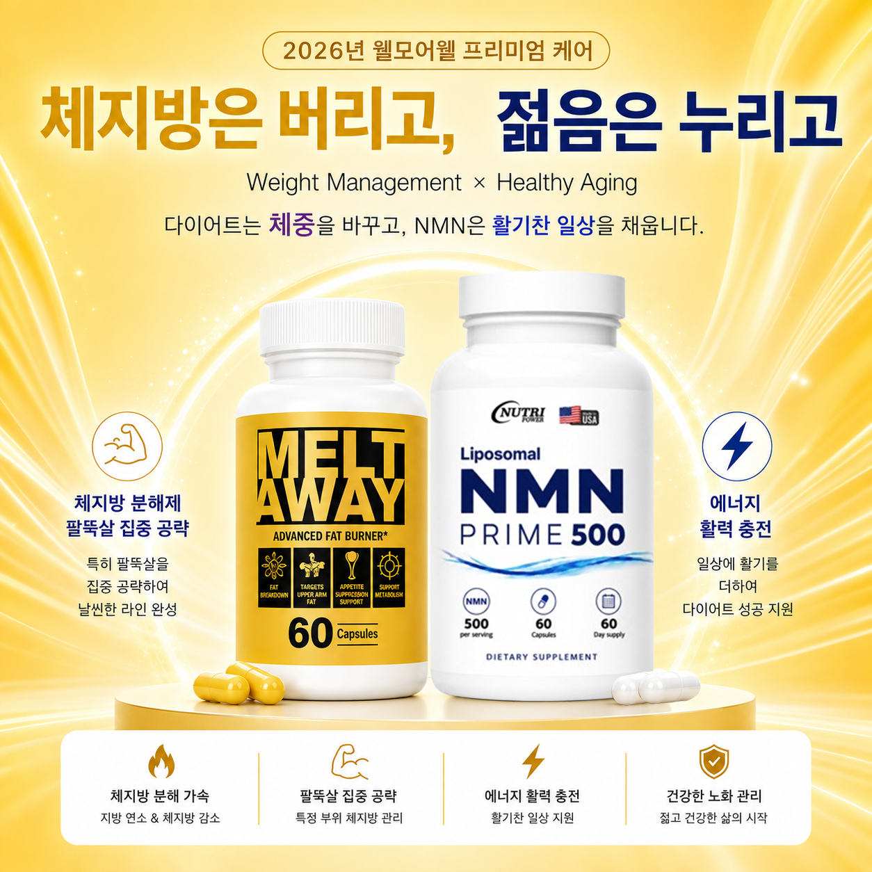 멜트어웨이MeltAway + 리포좀 NMN 프라임 500