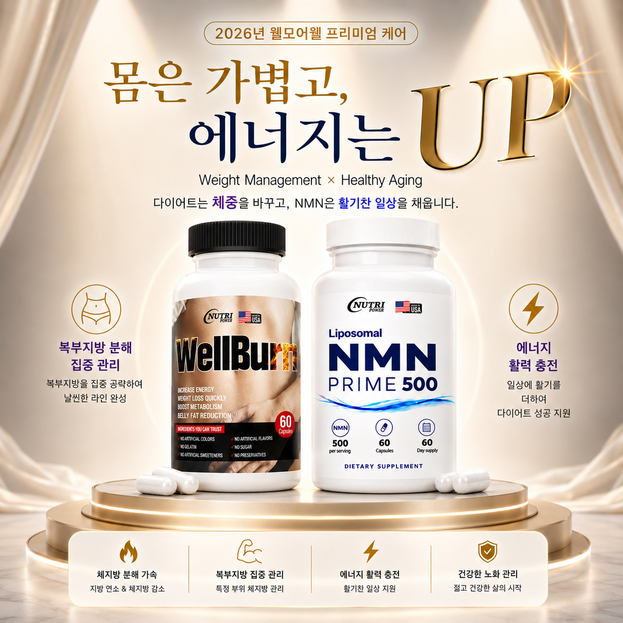 웰번WellBurn + 리포좀 NMN프라임500